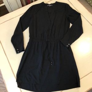Vince Black Silk Drawstring Waist Dress Size 6 EUC